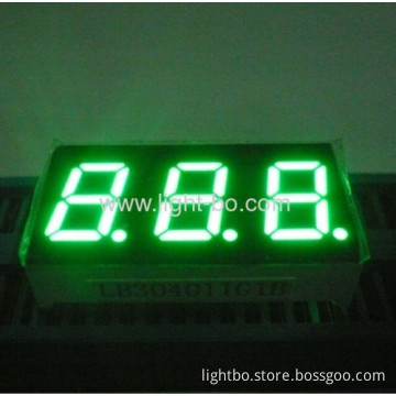 Pure Green Triple Digit 0.4 Inches Common Anode 7 Segment Led Numeric Display 